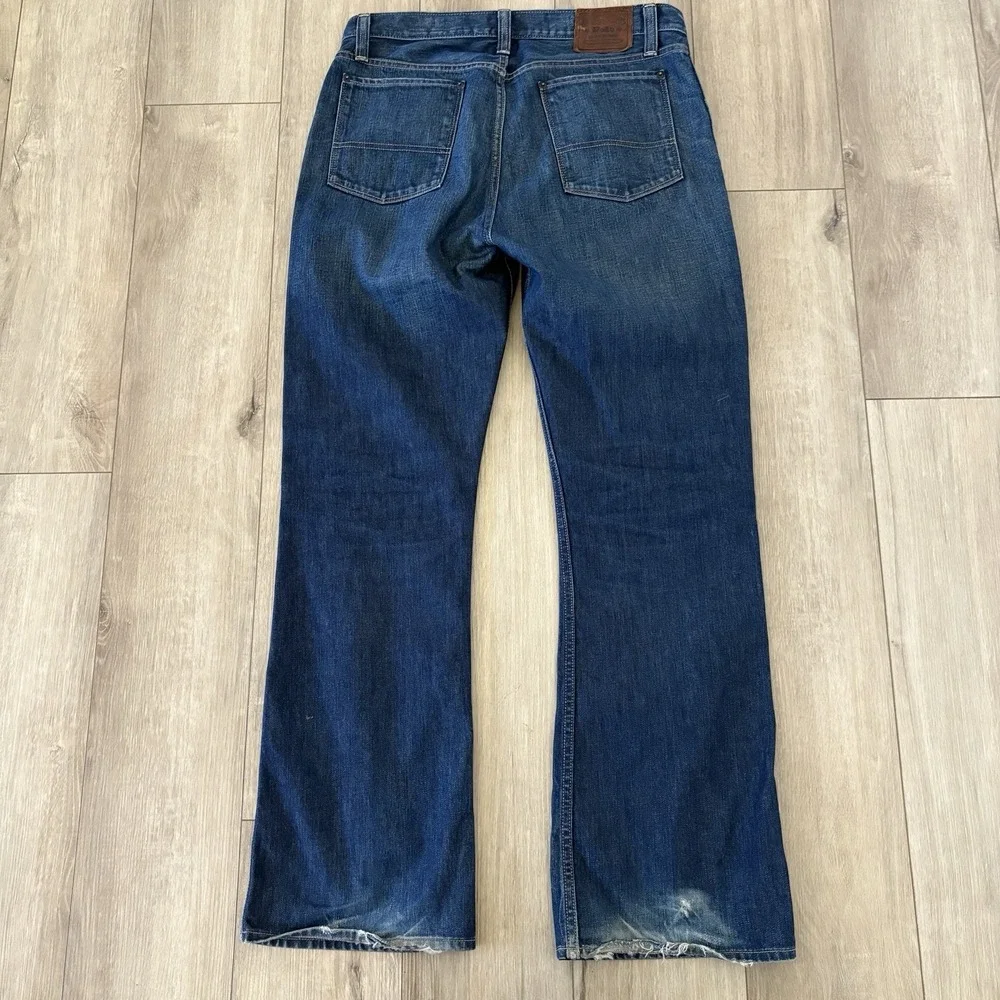 Polo Ralph Lauren Men's Dark Wash Blue Denim Jeans 36 Straight Mid Rise